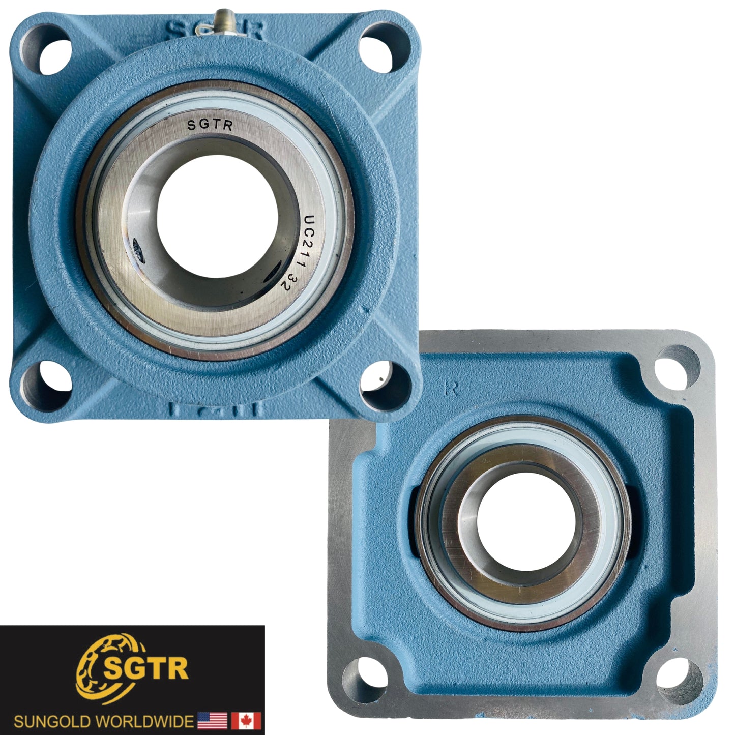UCF211-32 4-Bolt Square Flange Bearing, 2" Bore