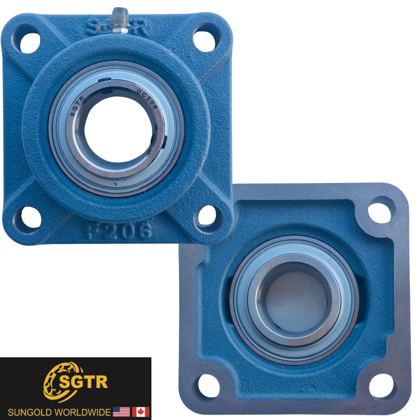 UCF206-19 Pillow Block Square Flange Mounted Bearing 1-3/16" Bore