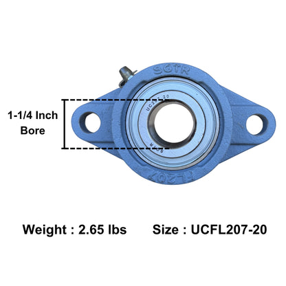 UCFL207-20 Two-Bolt Flange Bearing 1-1/4" Inch Bore