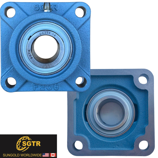 UCF206-18 4-Bolt Square Flange Bearing, 1-1/8" inch Bore