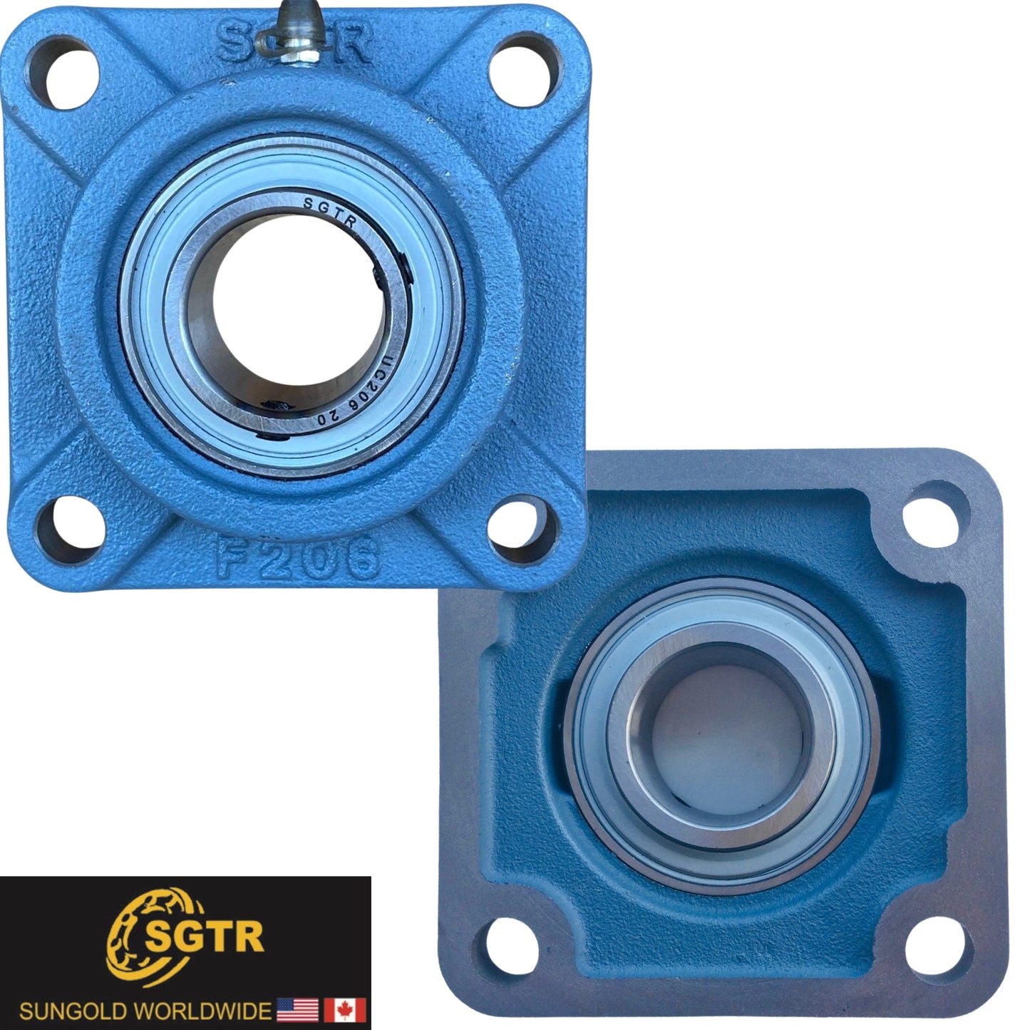 UCF206-20 4-Bolt Square Flange Bearing, 1-1/4" inch Bore