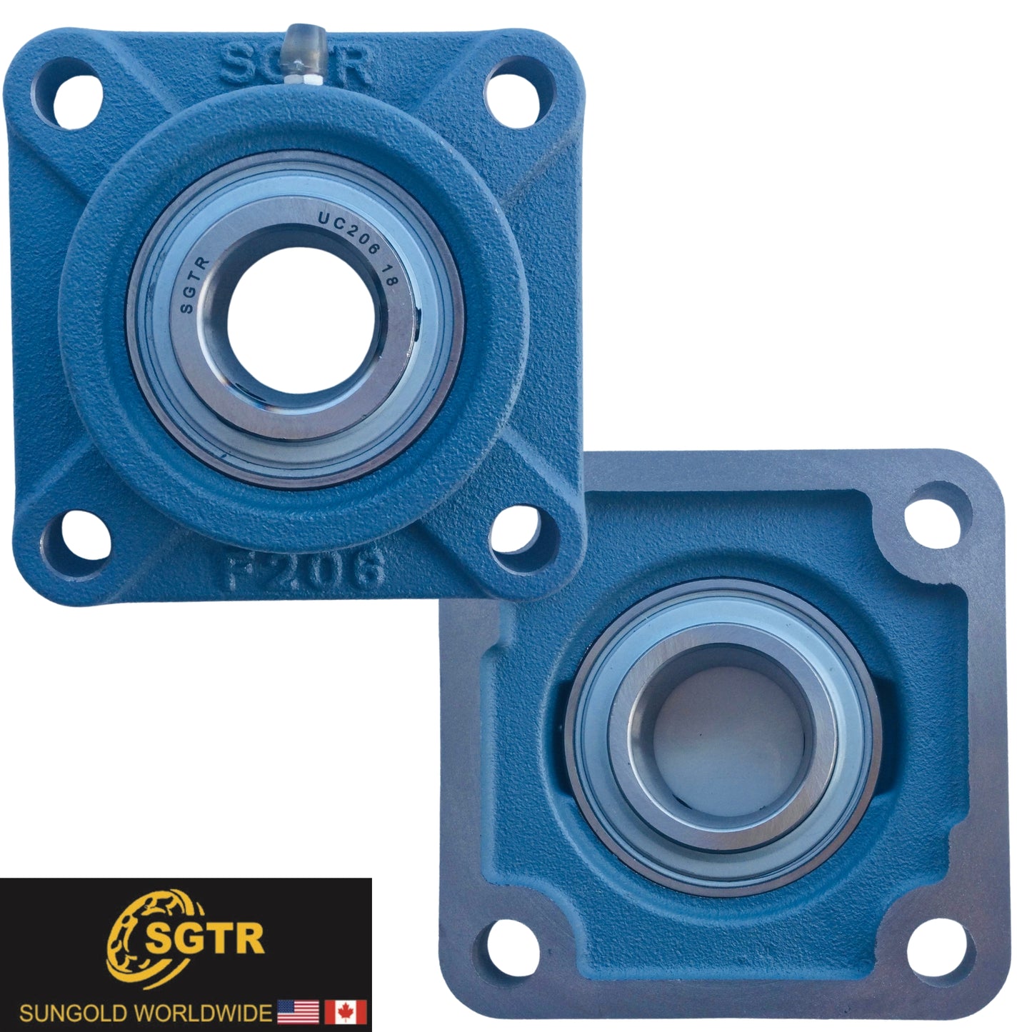 UCF206-18 Pillow Block Square Flange Mounted Bearing 1-1/8" Bore