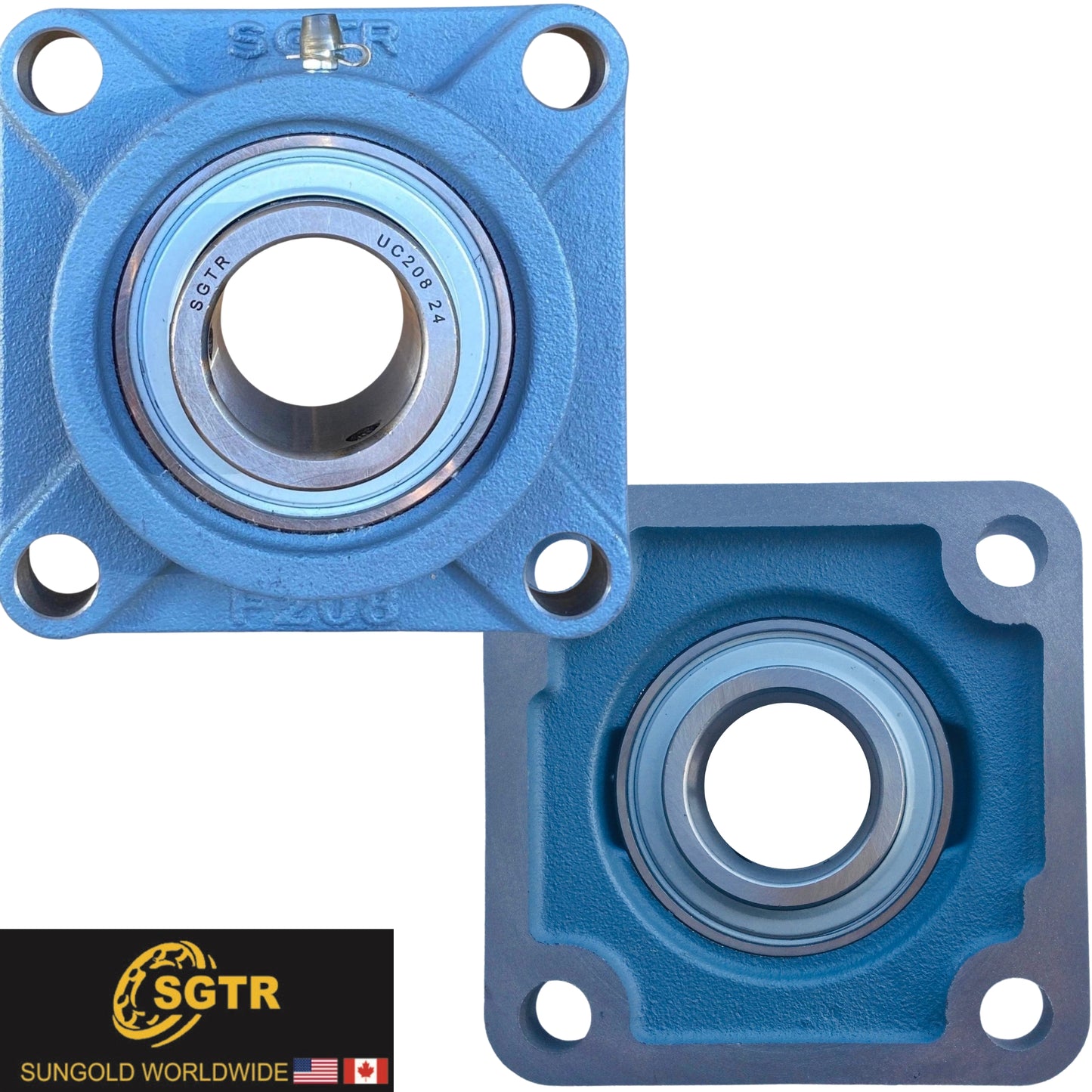 UCF208-24 4-Bolt Square Flange Bearing, 1-1/2" inch Bore