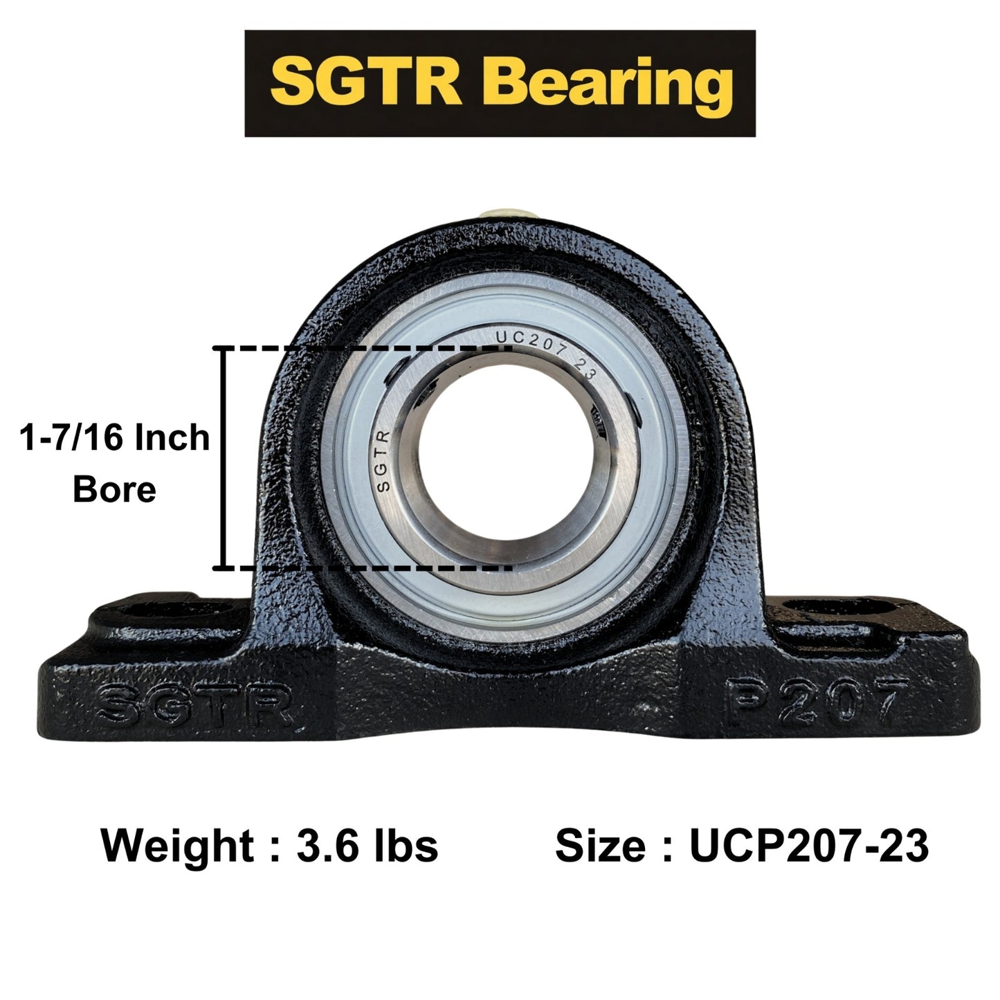 UCP207-23 Pillow Block Bearing 1-7/16" inch Bore