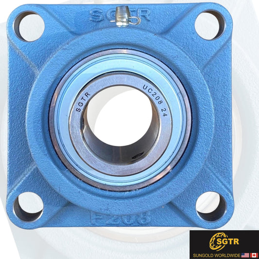 UCF208-24 Pillow Block Square Flange Mounted Bearing 1-1/2" Bore
